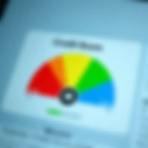 Graphic representation of a credit score indicating various levels of credit health.