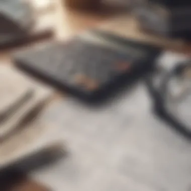 Calculator and financial papers on a table