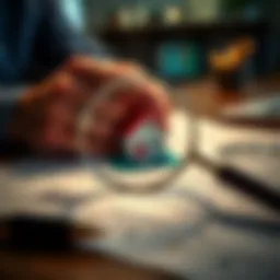 Magnifying glass over a property document
