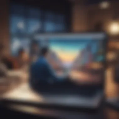 Understanding Market Dynamics An entrepreneur analyzing market trends on a laptop
