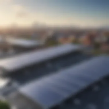 Energy Efficiency with Rooftop Solar Panels Solar panels installed on a rooftop showcasing energy efficiency