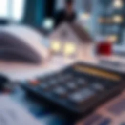 A financial calculator displaying mortgage calculations