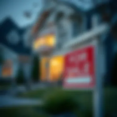 Close-up of a 'For Sale' sign in front of an FHA eligible property