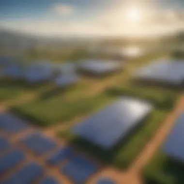 A modern solar farm harnessing renewable energy