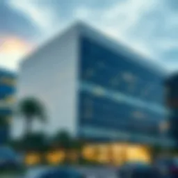 A modern office building symbolizing real estate investment