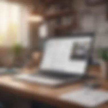 A laptop displaying tax forms on a desk