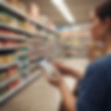 Digital Coupon Shopping A consumer using a smartphone to browse coupon sites
