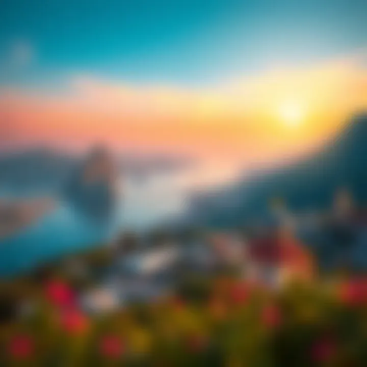 A scenic travel destination representing travel rewards