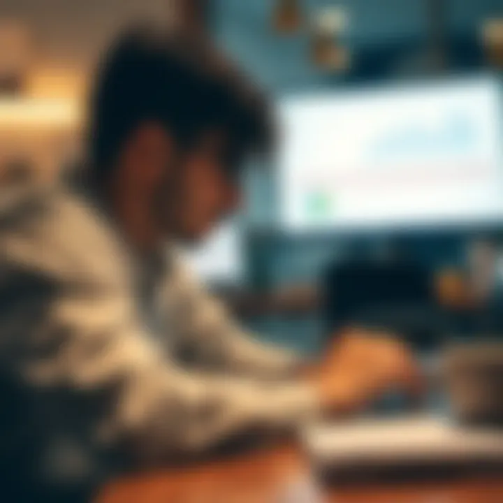 Navigating the Tax Extension Process A person reviewing tax information on a laptop