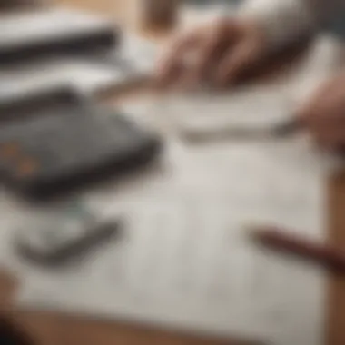 A calculator and financial documents on a desk