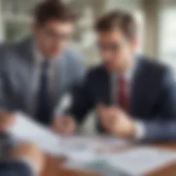 Professional tax consultant reviewing financial documents
