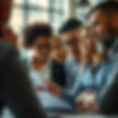 A diverse group of business owners discussing financing options