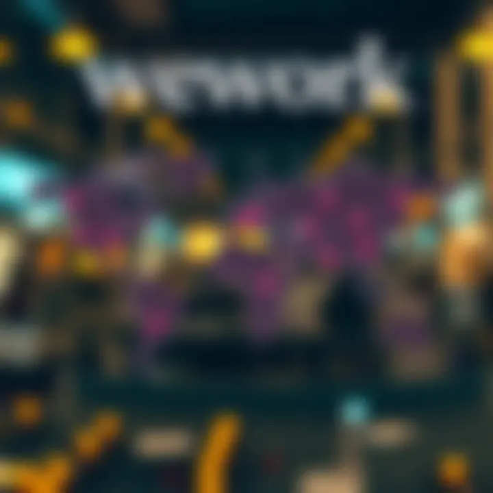 Map highlighting WeWork locations in major cities worldwide