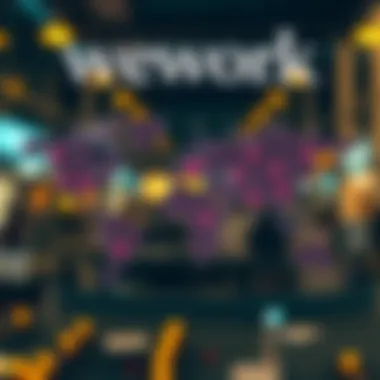 WeWork Global Locations Map highlighting WeWork locations in major cities worldwide