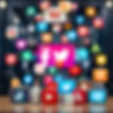 Vibrant social media icons representing various platforms