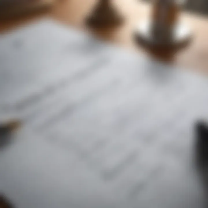 A close-up of legal documents and contracts on a desk