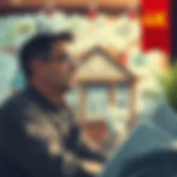 A homeowner contemplating financial decisions amidst a backdrop of paperwork and bills.