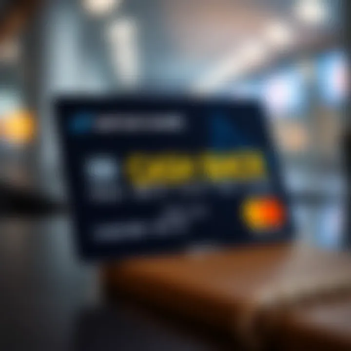 Cash back rewards display on a credit card