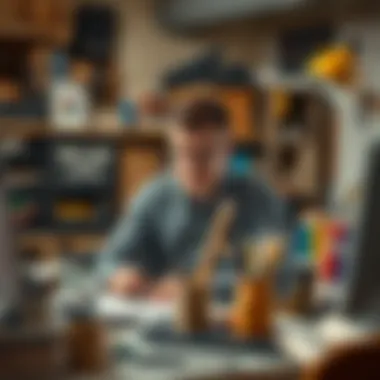 Harnessing Creativity in Limited Financial Circumstances A creative workspace filled with tools and resources