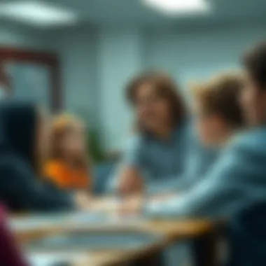 Empowering Future Generations An educator engaging with students in a classroom setting, shaping future leaders.