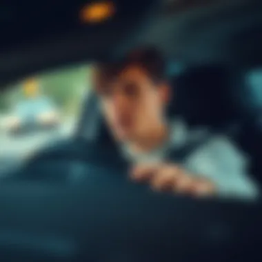 Young driver practicing safe driving habits on the road