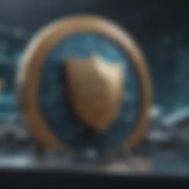 Cybersecurity Measures Against Scams A digital shield symbolizing cybersecurity measures against scams.
