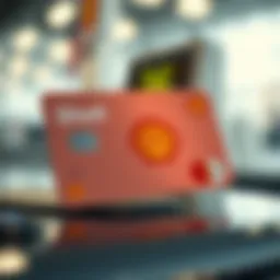A detailed view of the Shell prepaid fuel card showing its sleek design and features.
