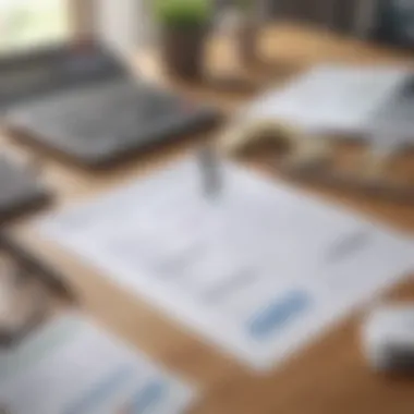 Organized Financial Planning Space A serene workspace with a budget planner and financial tools arranged neatly.