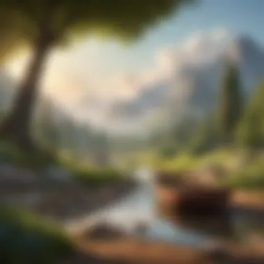 Serene Landscape of Financial Growth A serene landscape representing financial growth and stability
