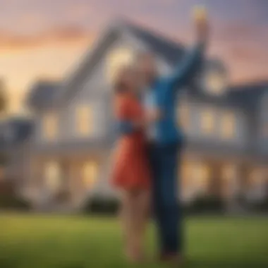 Celebration of Homeownership A couple celebrating after fully paying off their mortgage