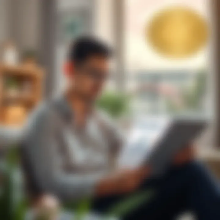 Illustration of a borrower reviewing mortgage options