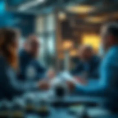 Professional meeting in a modern office discussing investment strategies