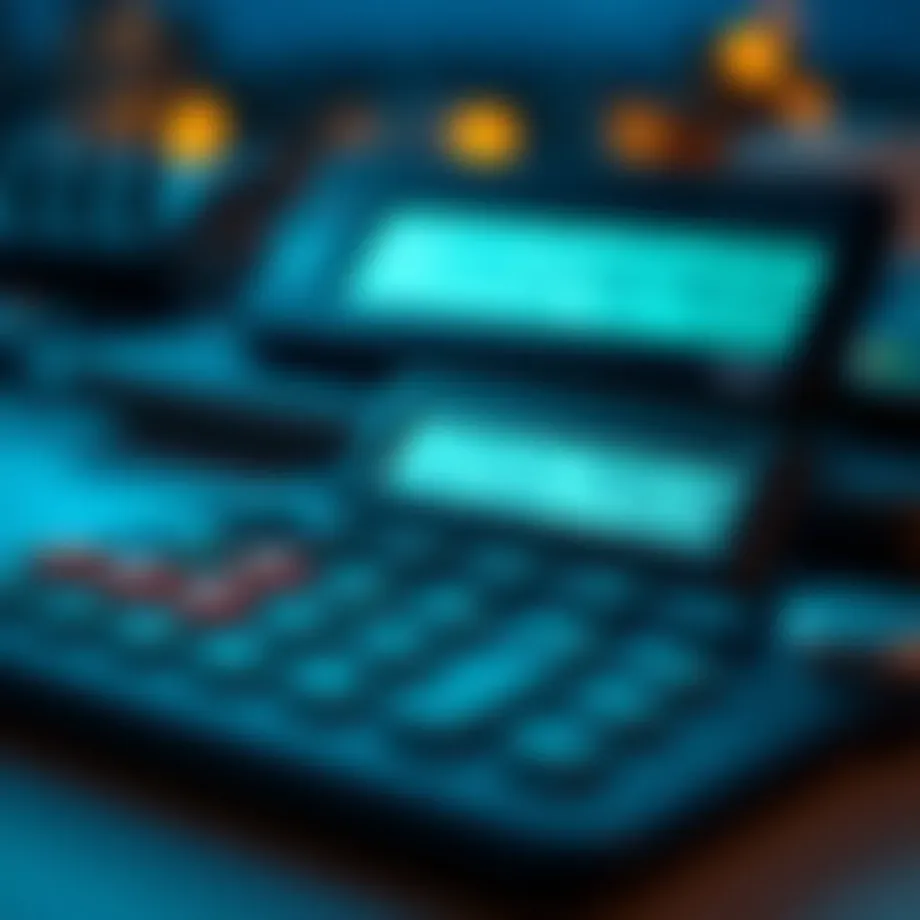 Calculator displaying roofing values