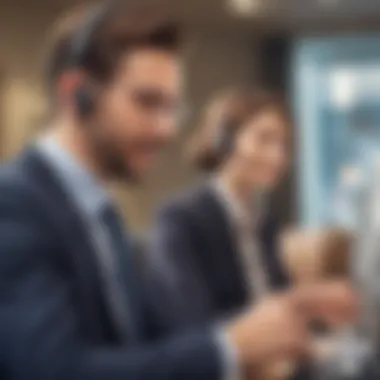 Customer Service Excellence in Finance A professional customer service representative assisting a client