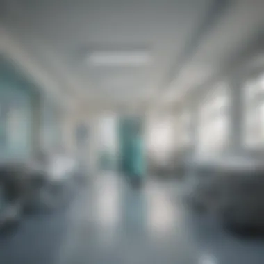 A hospital setting with various medical professionals