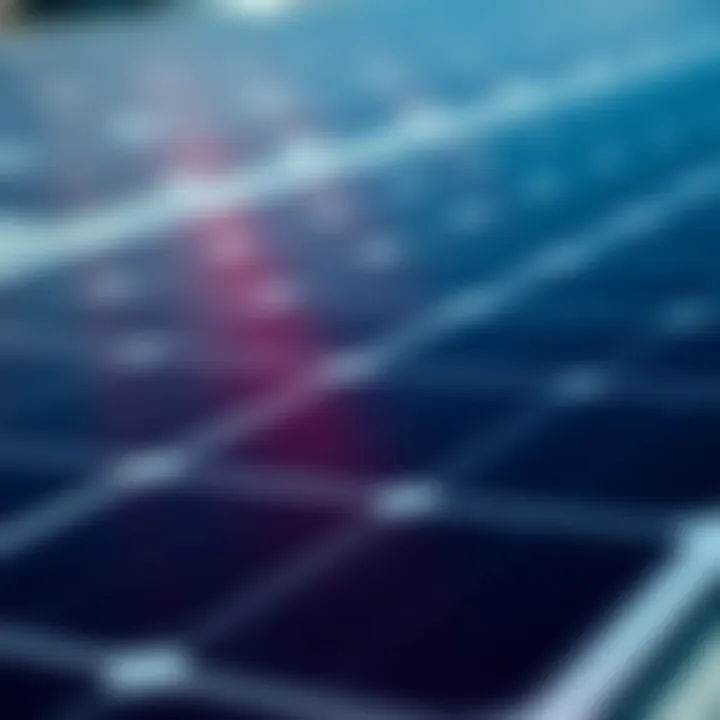 Close-up of solar panel cells highlighting efficiency