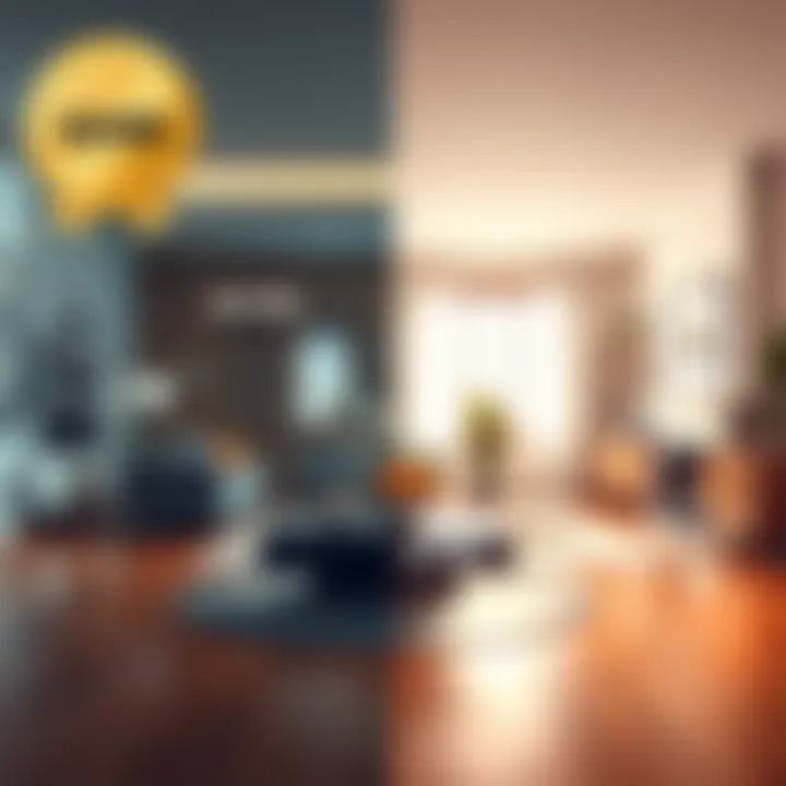 Before and after comparison of a staged property
