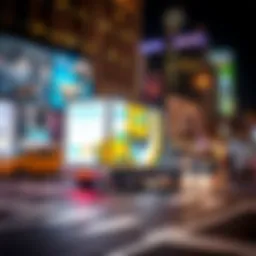 Dynamic vehicle advertising display on a city street