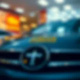 Wells Fargo logo with a car backdrop