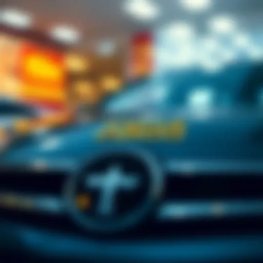 Wells Fargo logo with a car backdrop