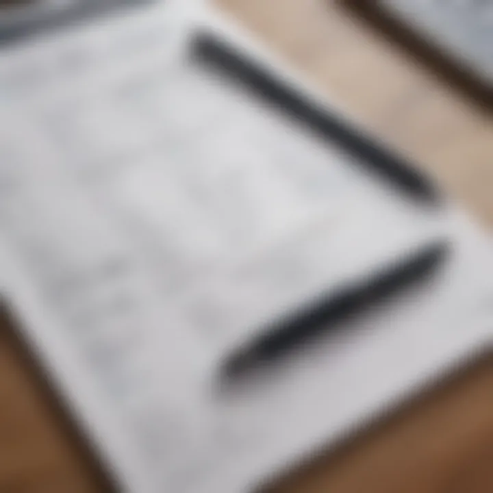 A notepad with financial notes and a pen on a table